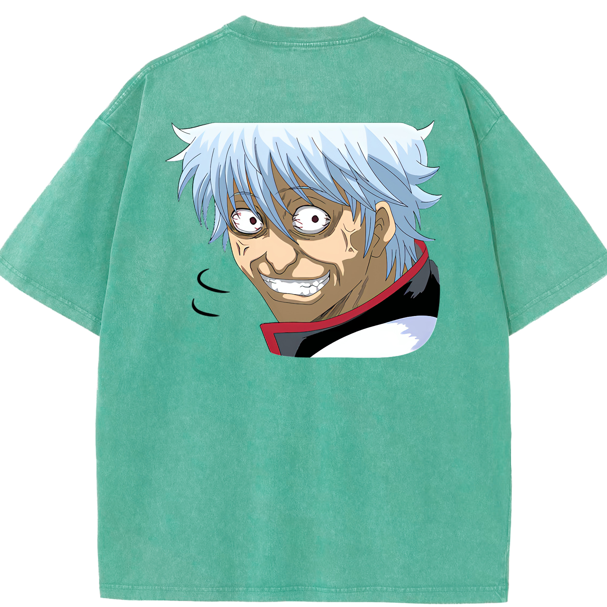 （画像用） ぎんたま 坂田銀時（さかたぎんとき） 神楽 志村新八（しむら しんぱち） GINTAMA Sakata Gintoki Kagura Shimura Shinpachi 綿100% ヴィンテージ風 半袖Tシャツ（背面プリント）
